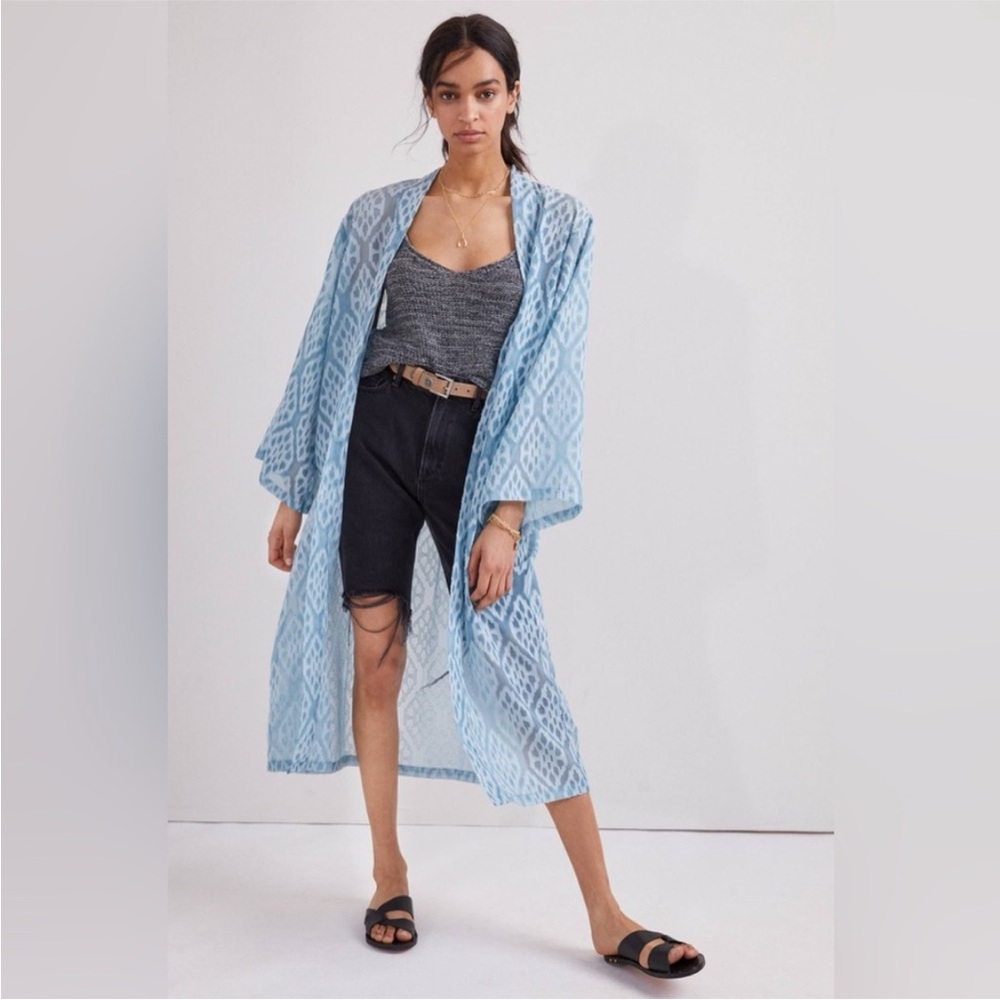 Anthropologie Sheer Sky Kimono Cover Up One Size